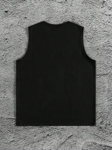 Manfinity EMRG Men's Crew Neck Sleeveless Figures Printed Simple Tank Top, Casual Everyday Wear, Men Tank, Men Tank Top, Men Muscle Shirt - Multicolor - View 2