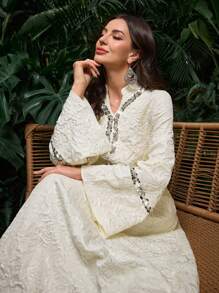 Al Najma 亮片丝带流苏提花连衣裙