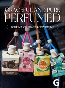 1pc 8ml Peach Flavor Lemon Flavor Sandalwood Flavor Coconut Flavor Car Aroma Pendant Air Freshener To Remove Odor Lasting Fragrance Freshener