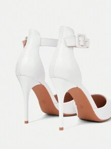 CUCCOO CHICEST Women's Pointed Toe Slim High Heel White Pumps Spring Shoes - White - View 7