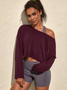 VARSITIE Maglie e canotte sportive da donna a maniche lunghe, colore unito, attillate, per attività all'aperto