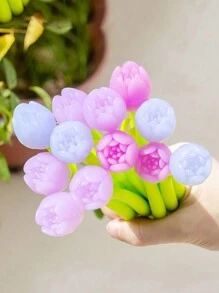 3 Sets/Creative Silicone Photosensitive Variable Tulip Ballpoint Pens, A Thoughtful Gift (Changes Color Under Light) Back To School - one-size - View 2