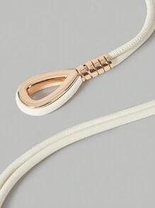 Ontre 1pc Bohemian Knotted White Long Rope Belt, Suitable For Vacation - White - View 3