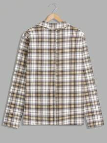 RueChic Men Cotton Plaid Printed With Button Regular Homewear Shirt Set - Multicolor - View 8