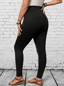 EMERY ROSE 大码女式休闲高腰无缝紧身裤 - 彩色 - 查看 2