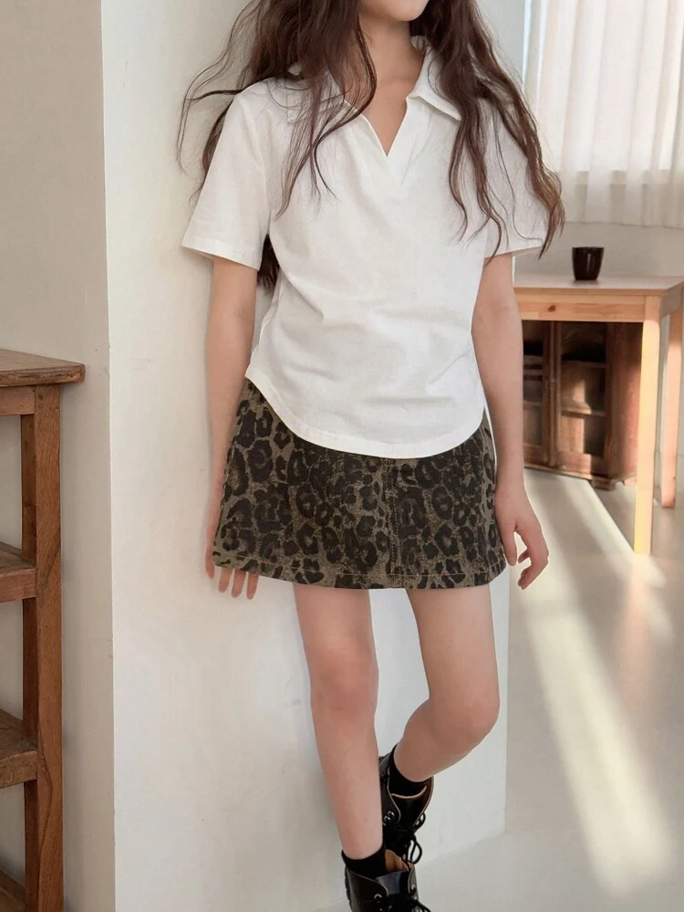 Tween Girl Solid Color Short Sleeve All Match T-Shirt, Summer, Back To School