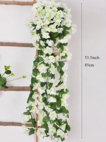 SHEIN 1 束，85 厘米/33.5 英寸紫罗兰吊花人造装饰花瓣丝紫罗兰仿真悬挂植物仿悬挂皇家紫罗兰悬挂紫色人造兰花适用于家庭花园婚礼室内室外装饰