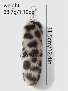 ROMWE Grunge Punk 1 pièce Porte-clés/Charm de sac style vintage délicat haut de gamme Y2K marron à imprimé fausse fourrure de guépard. Convient pour le port quotidien des femmes, cadeau pour les fêtes
