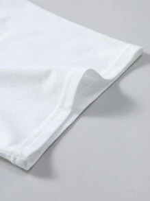 Manfinity RSRT Camiseta casual de manga corta con cordones delanteros de unicolor para hombre