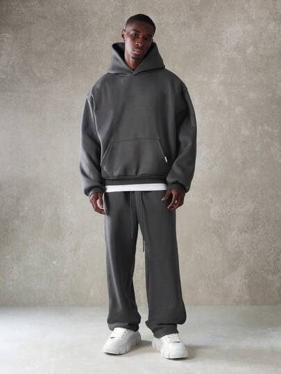 Regular Fit Overhead Colour Block Hoodie And Jogger 2 Piece