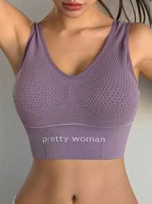 DAZY Elegant Seamless Solid Color Sports Bra For Women