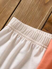 SHEIN Young Boys 2pcs Sets, Spring And Summer Wildeya New Styles, Funny Western Classic Cattle Bone Brown Print Paired With Beige Shorts 2 Pieces Outfit, Showcasing A Retro Western Vibe, Suitable For Outdoor Activities, Nomadic Life And Daily Wear