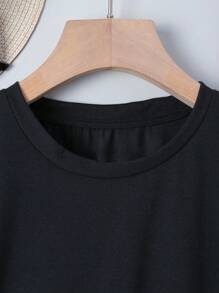 Glimmora 女士休闲狼印花圆领短袖宽松 T 恤