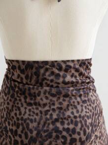 Soleia Robe dos nu à imprimé léopard et fleur pour femmes grande taille, idéale pour les vacances, la remise des diplômes, la rentrée, la saison d'automne