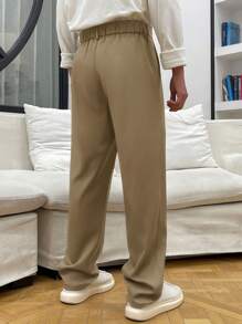 Claim Dot Men's Casual Solid Color Suit Pants