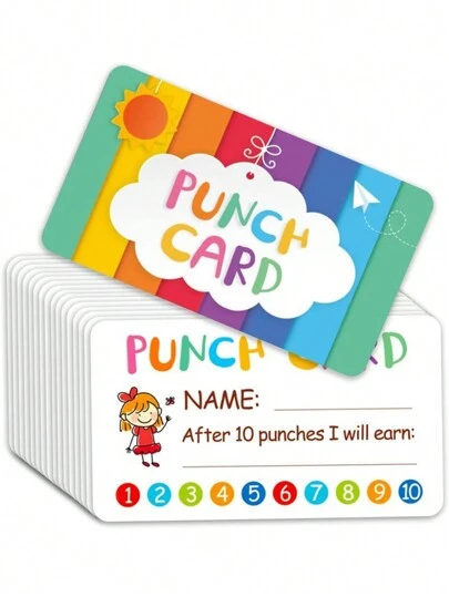 50 张打孔卡、我的课堂奖励卡、学生和家庭行为激励装饰、可爱激励卡、创意礼物、派对用品、艺术和工艺装饰礼物、美学家居装饰、教室、学生礼物、女孩礼物、教室配件