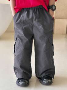 Dazy Kids Celana Kasual Warna Polos untuk Anak Laki-Laki - Dark Grey - View 8
