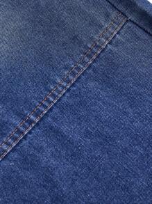 SHEIN Jeans de vestir casual lavado con estampado de letras para niño preadolescente