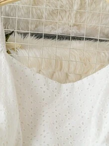 SHEIN LUNE Plus Size U-Neck Ruffle Sleeve A-Line Casual Dress,Sun Dress - White - View 5