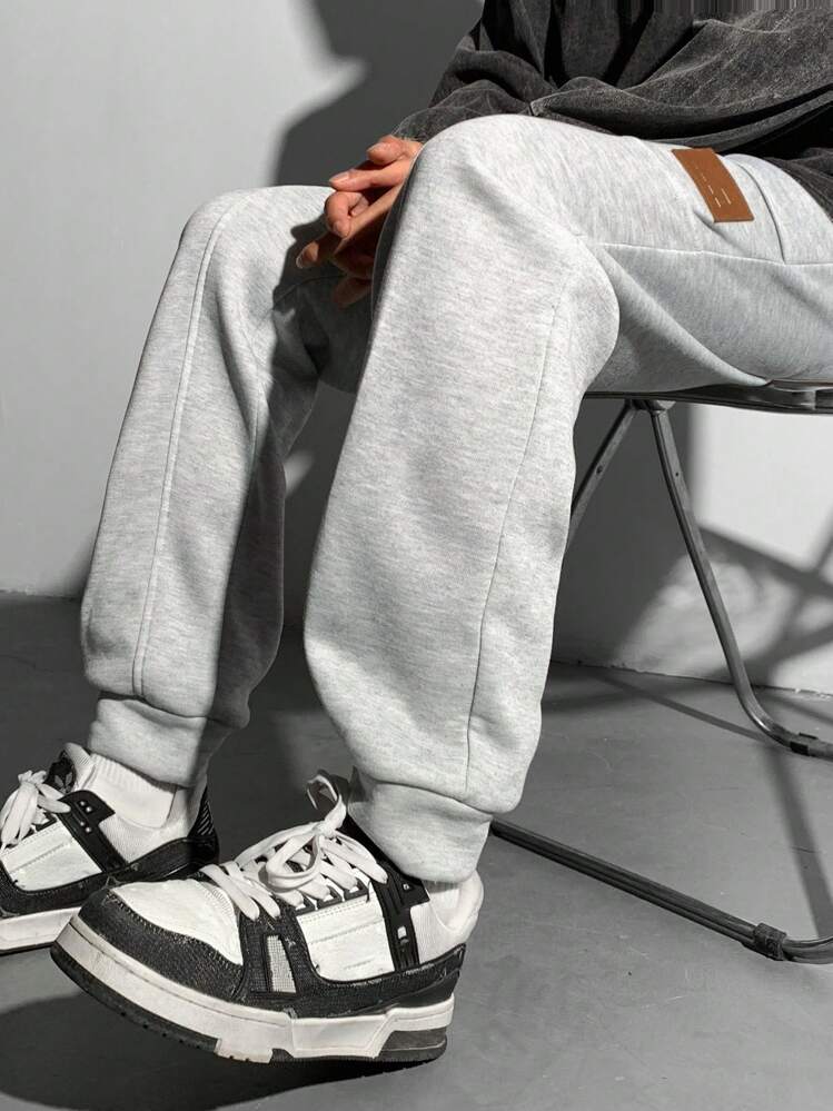 Tween 男童休闲灰色花卉印花罗纹袖口运动裤 - 灰色 - 查看 10