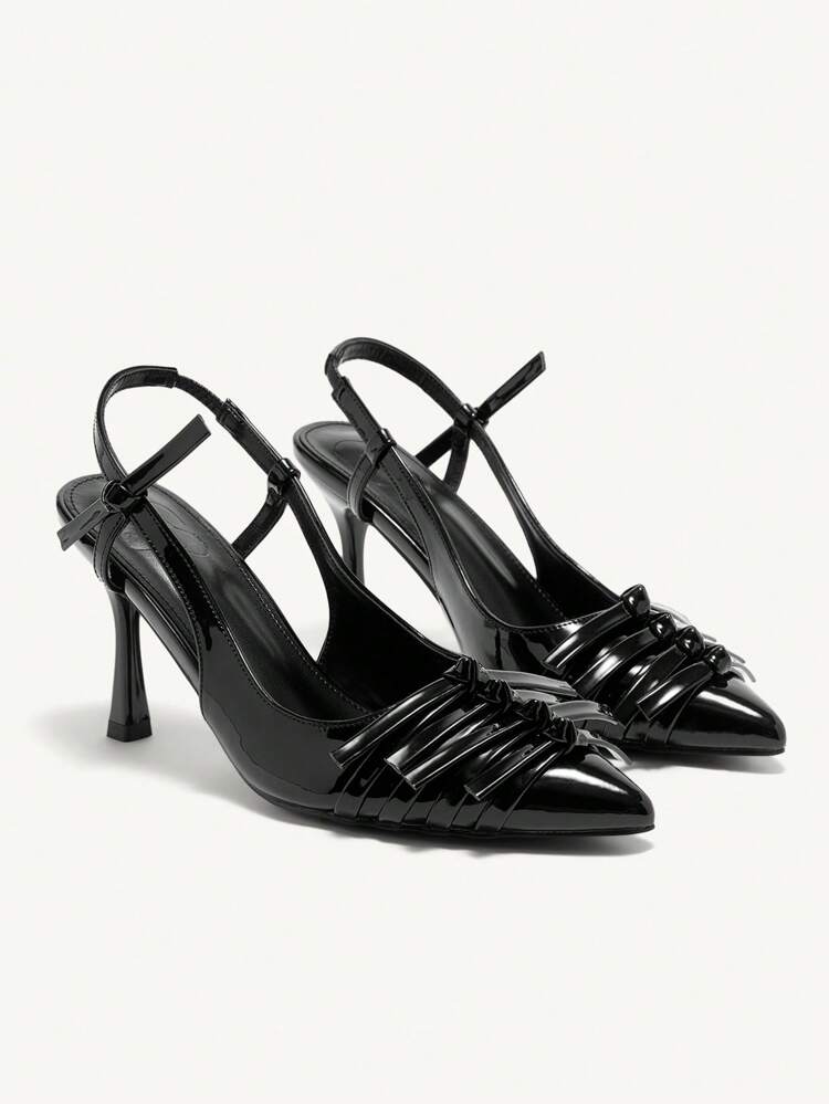 CUCCOO CHICEST 女性用 尖った つま先 リボン スティレットヒール、エレガントでシックなハイヒールパンプス、春の カジュアル、通勤、フォーマル、ウェディング、デート、パーティーに