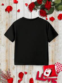 小男孩喜欢恐龙印花短袖 T 恤，情人节礼物