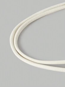 Ontre 1pc Bohemian Knotted White Long Rope Belt, Suitable For Vacation - White - View 4