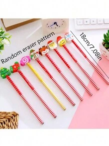20/30/40/15/10 chiếc Bút chì đầu tẩy hoạt hình Giáng sinh, Bút chì văn phòng phẩm sáng tạo cho học sinh tiểu học, [Kiểu tam giác và tròn ngẫu nhiên] [Tẩy, Gọt bút chì, Màu sắc và kiểu dáng ngẫu nhiên], Bút chì Giáng sinh, Giáng sinh, Văn phòng phẩm Giáng sinh - Nhiều màu - Xem 2