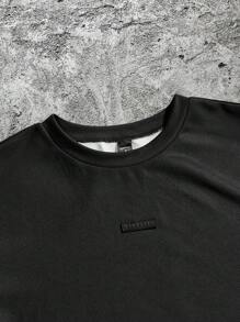 Manfinity NXTstreet Áo thun nam tay ngắn dáng rộng thả vai, thích hợp mặc hàng ngày - Màu tím - Xem 3