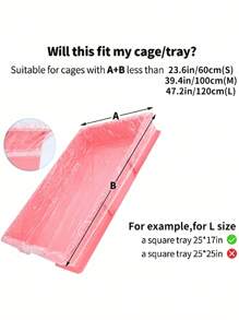 10pcs Disposable Transparent Plastic Liners For Small Pet Cages, Including Bunny Cages, Hamster Habitats And Potty Litter Boxes - Clear - View 5