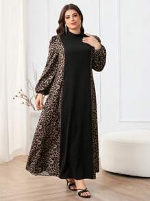 Veilorie Plus Size Women Arabic Style Casual Dress, Minimalist Fashion For Daily Wear Modest
