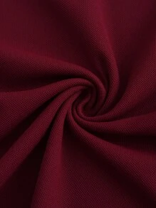 Manfinity Homme Men's Casual Plain Short Sleeve POLO Shirt, Fashionable Everyday Wear - Burgundy - View 5