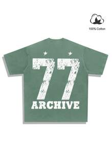 Manfinity EMRG Camiseta de manga corta casual y sencilla para uso diario de hombres - Verde - Ver 3