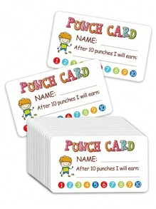 50 张打孔卡、我的课堂奖励卡、学生和家庭行为激励装饰、可爱激励卡、创意礼物、派对用品、艺术和工艺装饰礼物、美学家居装饰、教室、学生礼物、女孩礼物、教室配件 - 白色 - 查看 7