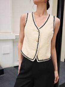 BizChic Top sin hombros para mujer, con recorte de bloques de color, elegante para resort, romántico para ir al trabajo o en una cita de San Valentín, para primavera/verano
