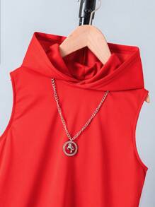 SHEIN 2 pièces/Set sweat-shirt à capuche et short imprimé lettre pour garçon préadolescent