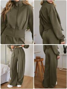 SHEIN Tall WOMAN COSY TWO PIECES LOUNGEWEAR WITH DOUBLE SIDE ZIPPER