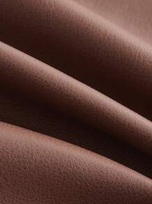 SHEIN EZwear Summer Black Y2k High Waist Roll Up Hem PU Shorts - Brown - View 4