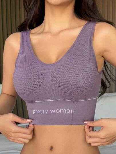 DAZY Elegant Seamless Solid Color Sports Bra For Women