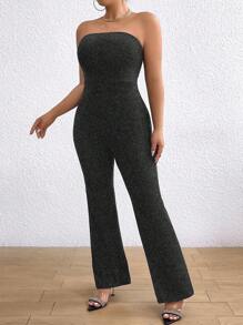 Celure Plus Size Fashion Office Wear Tube Top Jumpsuit