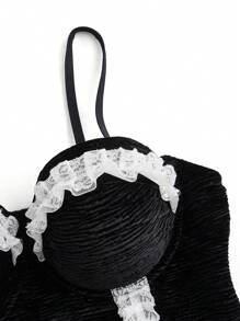 Swim Mod 女士优雅蕾丝边无线聚拢连体泳衣，适合夏季海滩度假