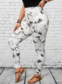 EMERY ROSE 大码女式休闲高腰无缝紧身裤 - 彩色 - 查看 3