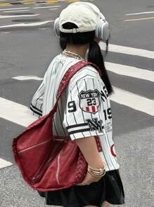 Rovax 大码女式休闲简约时尚日常夏季 T 恤 - 白色 - 查看 2