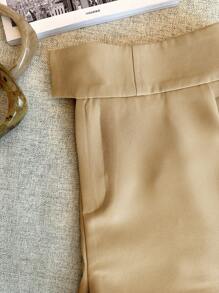 INAWLY Quần short túi đơn sắc thường ngày dành cho nữ, đa năng - Màu Khaki - Xem 5
