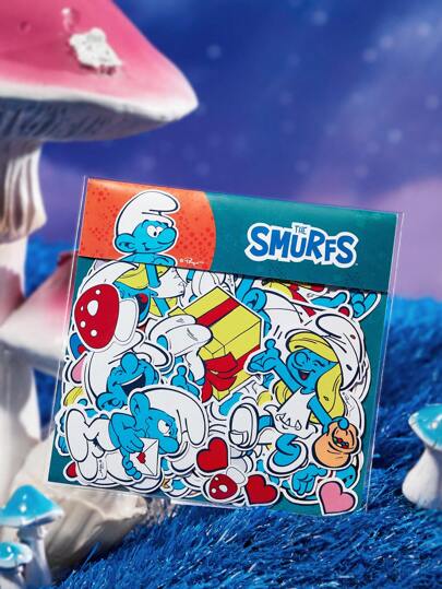 SHEIN X The Smurfs Söt tecknad figur & hjärtmönster dekalpaket