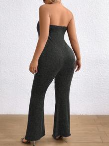 Celure Plus Size Fashion Office Wear Tube Top Jumpsuit