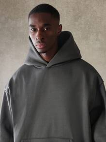 SUMWON Heavyweight Fleece Cozy Hoodie Co-Ords - Dark Grey - View 5