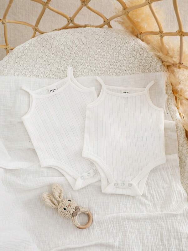 SHEIN 2pcs Newborn Comfortable Romper Set