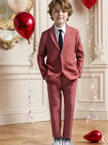Elegancki europejski i amerykański styl formalny zestaw garniturowy dla małych chłopców, dopasowany krój na przyjęcia, wesele, 2 szt.