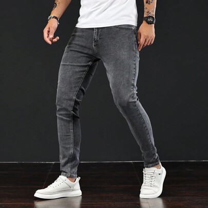 Uomo Jeans skinny monocolore